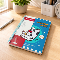 Carnet spirale A4 B6/B5 motif agneau mignon, 120 feuilles, pages détachables, lignées et quadrillées, papeterie scolaire colorée pour étudiants
