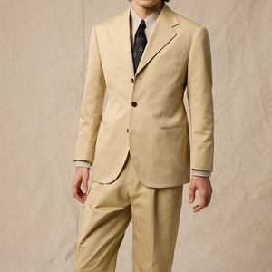 Costume pour homme 2 pièces, veste et pantalon, style rétro décontracté, 100% coton respirant et léger, revers cranté, simple boutonnage, années <span class=keywords><strong>1930</strong></span> - Product Image 1