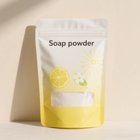 Pochette debout avec fenêtre transparente Doypack sac pour savon en poudre sacs en plastique personnalisation 100g 150g 250g 500g 1kg finition brillante