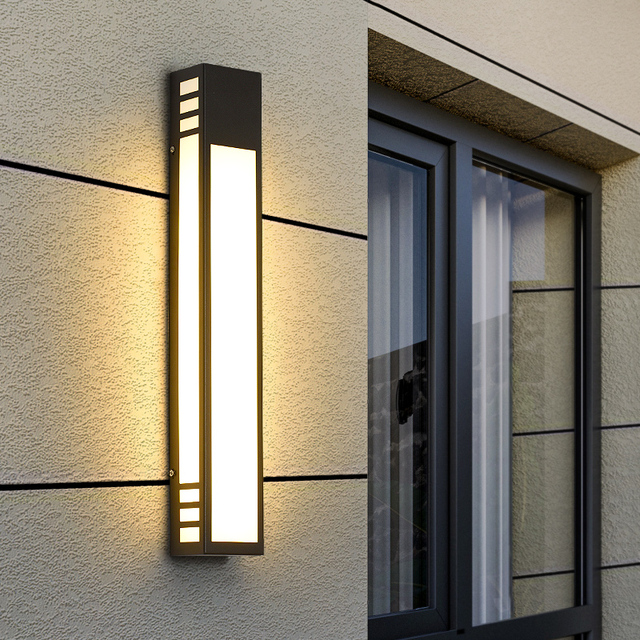 Long Strip Ip65 Led Wall Lamp Exterior Wall Lights Outdoor Garden Linear Exterior Wall Light