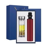Ensemble cadeau de parapluie et bouteille isotherme en acier inoxydable de haute qualité avec affichage de la température pour la remise des diplômes, Thanksgiving, Noël - Affaires