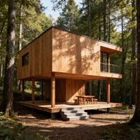 Cabane en rondins de luxe en bois Forest Villa Kit de maison en bois pour station familiale