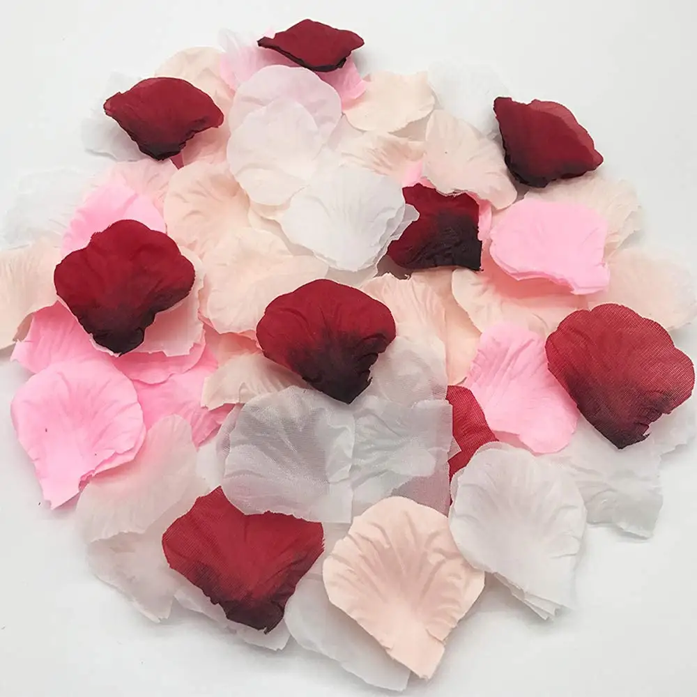 San Valentin Couleur Mixte Pétales De Rose Artificiels Mariage Saint Valentin Cadeaux Décoration Rouge Rose Soie Artificielle Pétale De Rose