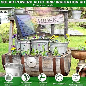 Ensemble d'équipement d'irrigation automatique d'économie d'eau système d'irrigation de jardin solaire, bricolage plantes à la maison arrosage automatique irrigation goutte à goutte - Product Image 6