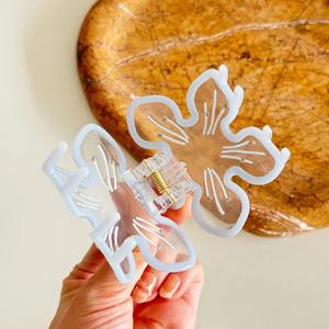 مشبك شعر زوي الجديد على الطراز الكوري بتصميم زهرة من الأسيتات، مشابك شعر كبيرة شفافة وملونة مزينة بالأحجار الكريمة للفتيات - Product Image 4