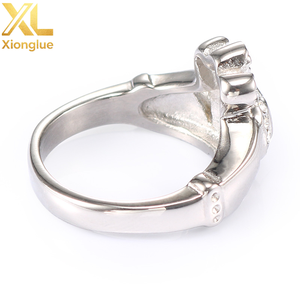 European American-style Princess Style Fashion Pink-diamond <b>Crown</b> Stainless Steel Personalized Minimalist Wedding Womens <b>Ring</b> - Product Image 3