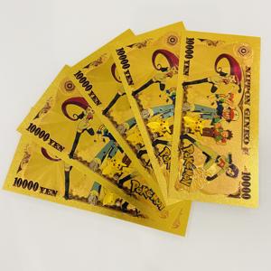Oltre 100 Design Diversi di Carte Anime in Yen, Spille e Monete in Metallo Placcato Oro 24K, Regalo per Bambini, Banconote Pokémon in Foglia d'Oro - Product Image 3