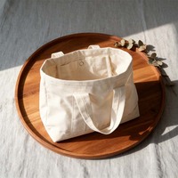 Sac fourre-tout en toile de coton personnalisé en usine, sac d'épicerie de qualité supérieure, résistant, réutilisable, entièrement doublé, avec poche