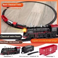 Circuit de Train Jouet Modèle de Gare TGV Électrique à Vapeur pour Enfants, Cadeau d'Anniversaire et de Nouvel An Éducatif