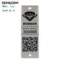 Etiqueta de Identificación de Acero Inoxidable Cepillado Personalizada - Modelo OEM con Código QR y Número de Serie