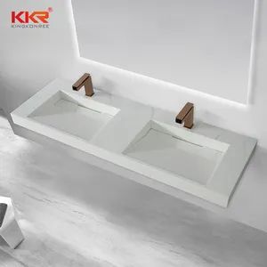 Lavabo in marmo bianco nero lavabo in superficie solida acrilica nell'armadio