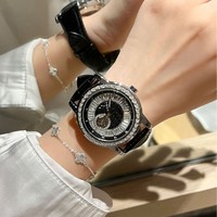 Montre mécanique automatique de luxe pour homme avec lunette en cristal et diamants, cadran sable étoilé, mouvement semi-squelette