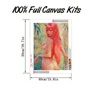 1 pz ricamo 5D con ricamo a punto croce immagine 40*50cm modello femminile Non umano decorazione completa della parete artistica con diamanti - Product Image 4