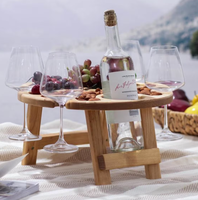 Table à vin portable 202405, caddie à vin, planche à charcuterie compacte, plateau de service personnalisé