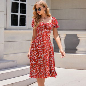 Sommerkleid Ropa Damen bekleidung Blumen druck Elegante lange Freizeit kleider Boho-Kleid - Product Image 4