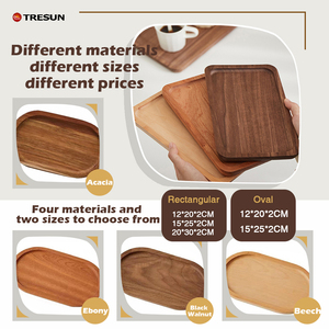 ถาดเสิร์ฟไม้ธรรมชาติทำมือจากไม้กระถินและไม้วอลนัทแบบขายส่ง, จานเสิร์ฟทรงสี่เหลี่ยมผืนผ้า และจานไม้ทรงวงรี - Product Image 6