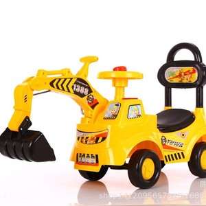 Kaitong Excavator Ride On Toy Car For 1-3 Years Old Kids Yellow <b>Plastic</b> Four Wheel Walker Scooter With <b>Bucket</b> - Product Image 5