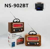 Retro Flammenlicht BT-Lautsprecher Tragbares Desktop-Radio mit Drei Frequenzbändern Handlicher Griff Vintage Holzdesign für Heim- und Außenbereich