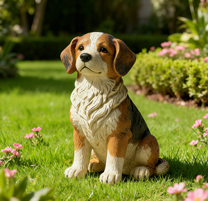 Statue de chien mignon personnalisée en Offre Spéciale, résine peinte <span class=keywords><strong>à</strong></span> la main, décor de jardin extérieur pour patio ou pelouse, sculpture animale réaliste - Product Image 5