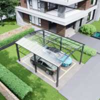 Independiente Mirador Pérgola Jardín Toldo de techo plegable Puerta delantera al aire libre Refugio de lluvia Cochera de aluminio