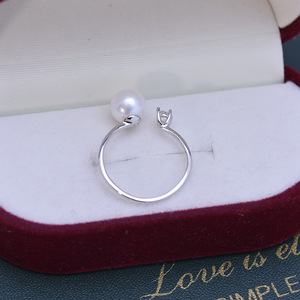 S925 Silver Queen Style <b>Ring</b> with Minimalist Design Freshwater Pearl 7-8mm White Strong Light Almost Flawless <b>Crystal</b> <b>Rings</b> - Product Image 4