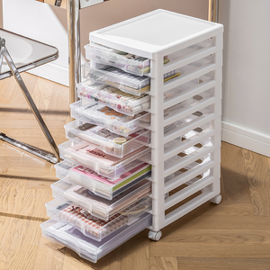 Under Desk <b>Storage</b> Cabinet With <b>Drawers</b> Plastic Multi Tier Movable Office Organizer <b>For</b> Stationery And Documents - Product Image 2