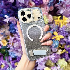 Coque de protection intégrale magnétique transparente à paillettes brillantes avec cadre souple et dos <span class=keywords><strong>rigide</strong></span> pour iPhone 17 Pro Max 16 15 14 13 - Product Image 5