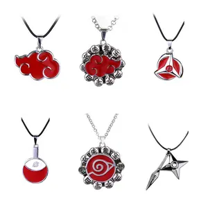 Lilangda Custom Anime giapponese Akatsuki Uzumaki Red Cloud Pendant Kakashi Cosplay Necklace