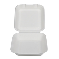 Canne à sucre bagasse 8 pouces boîte à clapet alimentaire déjeuner boîte alimentaire conteneur alimentaire pour Restaurant Camping