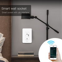 Prise de courant WiFi intelligente usb résistante aux intempéries, 2 prises de courant 15 Amp contrôle divisé, Smart Life/Tuya APP minuterie à distance et contruction