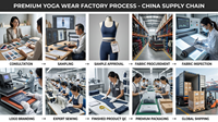 Ensemble 2 pièces de survêtements de sport et yoga personnalisés avec logo d'usine, en tissu recyclé de qualité, comprenant un t-shirt contrastant et un pantalon évasé, pour un usage décontracté.