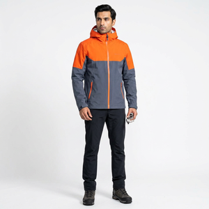 <b>Men</b> Custom Logo Design Streetwear Windbreaker Rain <b>Jacket</b> Nylon Softshell Windproof Knitted Outdoor Stand Collar Front Logo - Product Image 1
