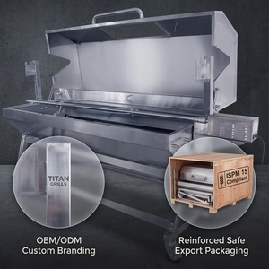 Rôtissoire à Porc et Agneau Entier en Acier Inoxydable Personnalisée avec Capot et Moteur Électrique Automatique - Product Image 5