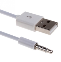 Adaptateur de transfert audio et de charge USB 2.0 avec prise jack 3,5 mm pour iPod Shuffle 3e, 4e, 5e, 6e et 7e génération