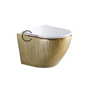 WC mural moderne plaqué or rose, durable et coloré, pour salle de bain - Product Image 3