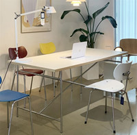 Bureau d'ordinateur en bois de style Bauhaus moderne du milieu du siècle, table de travail pour la maison, bureau ou salle à manger, personnalisable