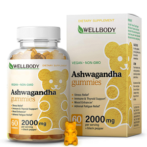 WELLBODY Private Label personalizzato OEM Ashwagandha Gummies estratto di erbe <span class=keywords><strong>caramelle</strong></span> gommose <span class=keywords><strong>per</strong></span> il rilassamento dell'immunità integratori di sonno - Product Image 1