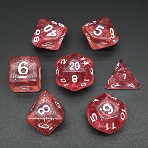 Dados transparentes con purpurina DND Low Moq, vaso de dados barato, juego de dados de acrílico para juegos para Pathfinder Game <span class=keywords><strong>Set</strong></span> - Product Image 1