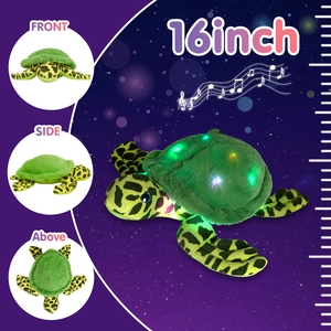 Âu yếm Phát Sáng Led Rùa Biển đồ chơi sang trọng Thú nhồi bông âm nhạc ánh sáng lên mềm squish gối với ánh sáng ban đêm phát sáng trong bóng tối sinh nhật - Product Image 3