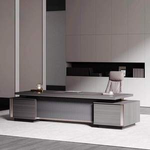 Ensemble <span class=keywords><strong>de</strong></span> bureau et chaise <span class=keywords><strong>de</strong></span> <span class=keywords><strong>direction</strong></span> <span class=keywords><strong>de</strong></span> <span class=keywords><strong>luxe</strong></span>, design minimaliste moderne personnalisable, aucun assemblage requis - Product Image 1
