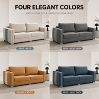 Ensemble de canapés modulaires en cuir PU minimaliste haut de gamme, beige, pour KTV, bar, salle VIP, usage commercial