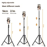 Support de téléphone en aluminium Live Streaming Trépied Portable Photographie Vidéo Selfie Tablet Floor Folding Holder Triangle Flexible
