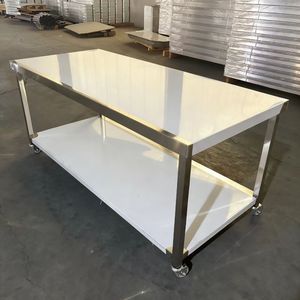Bàn làm việc hình chữ nhật bằng thép không gỉ siêu bền, bán chạy, thích hợp cho thiết bị nhà bếp trong khách sạn và nhà hàng - Product Image 3
