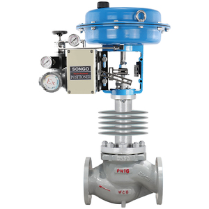 Válvula de Globo Neumática de Diafragma de Una Sola Vía con Brida DN80, Tipo WCB de Disipación de Calor, para Control de Aire - Product Image 2