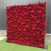 Weiße Künstliche Schleierkraut-Rosen-Blumenwand als Hintergrund, Aufrollbare 5D-Simulations-Blumenwand für Hochzeiten, Bankette, Veranstaltungen und Fotografie