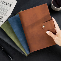 Libreta Personalizada con Logotipo de Empresa, Estilo Vintage A5, Recargable, con 6 Anillas, Diario de Cuero Mate