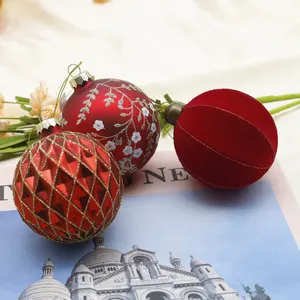 Neuankömmling Neujahr Rot 8cm Glaskugel Handwerk Weihnachts dekoration Laterne Form Ornamente