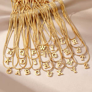 Collar con colgante personalizado de acero inoxidable 316L, chapado en oro PVD de 14K/18K, joyería fina de moda con letras para mujer. - Product Image 1