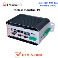 Mini PC compact sur rail DIN sans ventilateur, 2 ports LAN, 6 ports COM, 2*DDR5, Intel 13e/12e génération Core i5/i7, i5-1235U, boîtier PC industriel embarqué X86