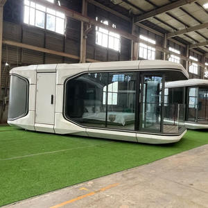 현대 우주 테마 태양열 구동 친환경 아연 도금 스틸 캡슐 하우스 호텔 비행선 포드 마이크로 선박 비행기 리조트 - Product Image 1